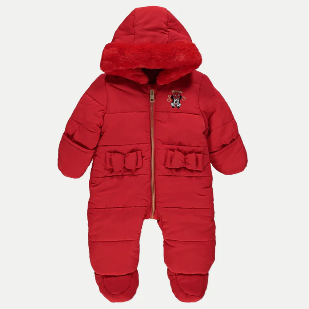 Minnie Mouse George Red Thick Quilted Snowsuit